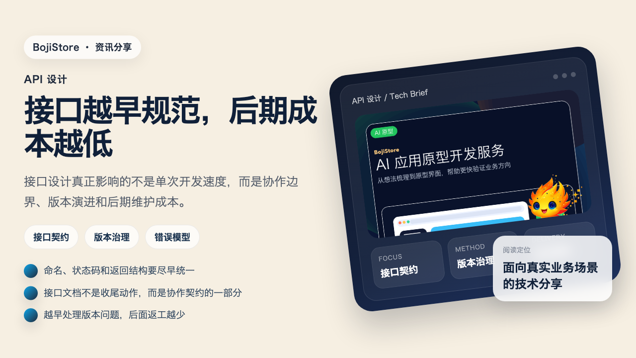 API 设计：接口越早规范，后期成本越低