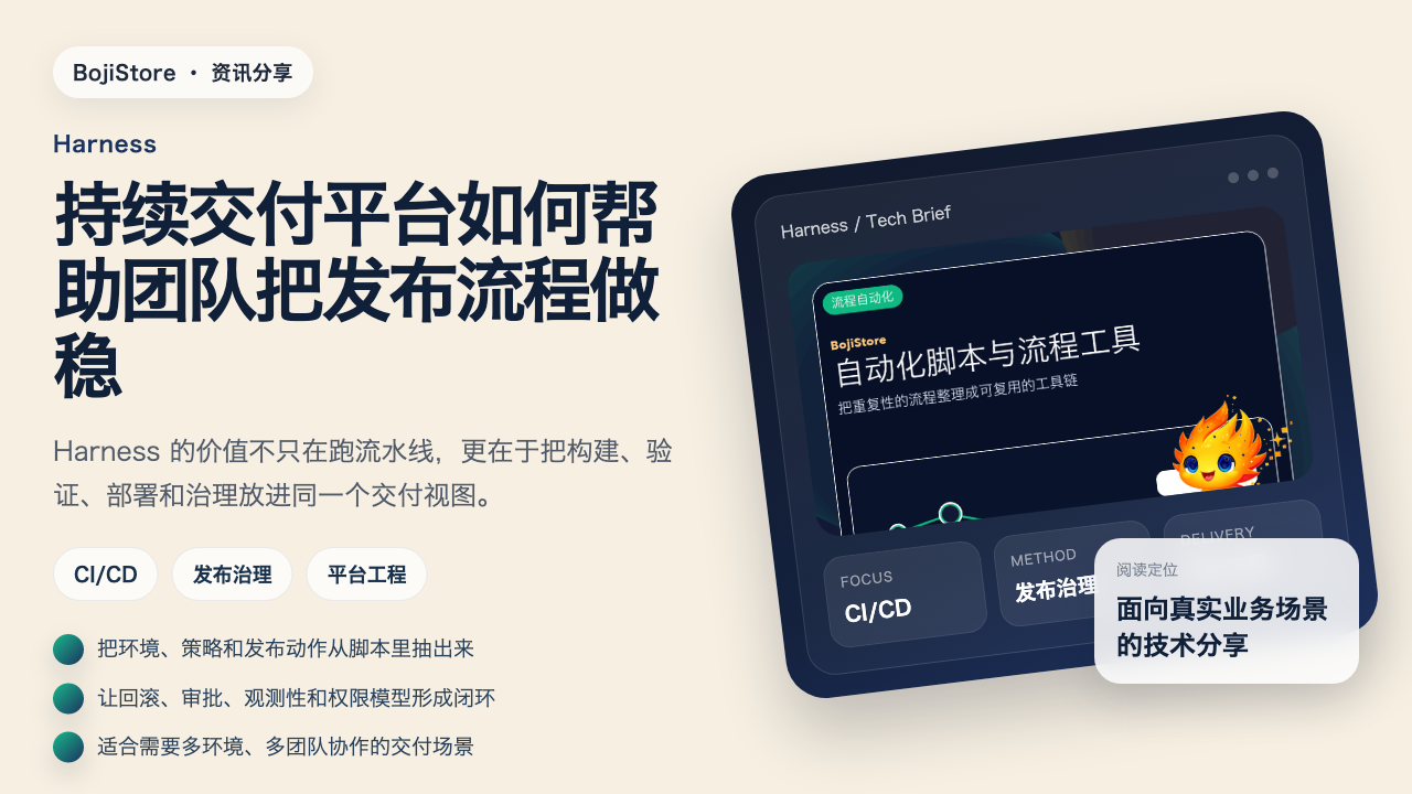 Harness：持续交付平台如何帮助团队把发布流程做稳
